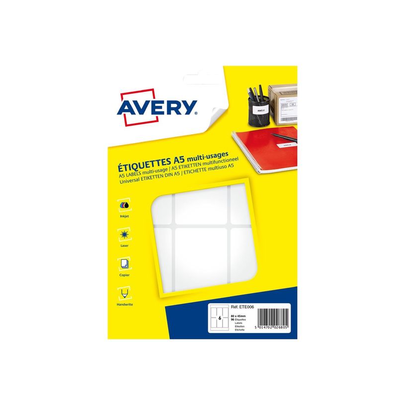 5014702026805-Avery - Etui A5 - 96 Étiquettes multi-usages blanches - 80 x 45 mm - réf ETE006-P_79413544_1-1