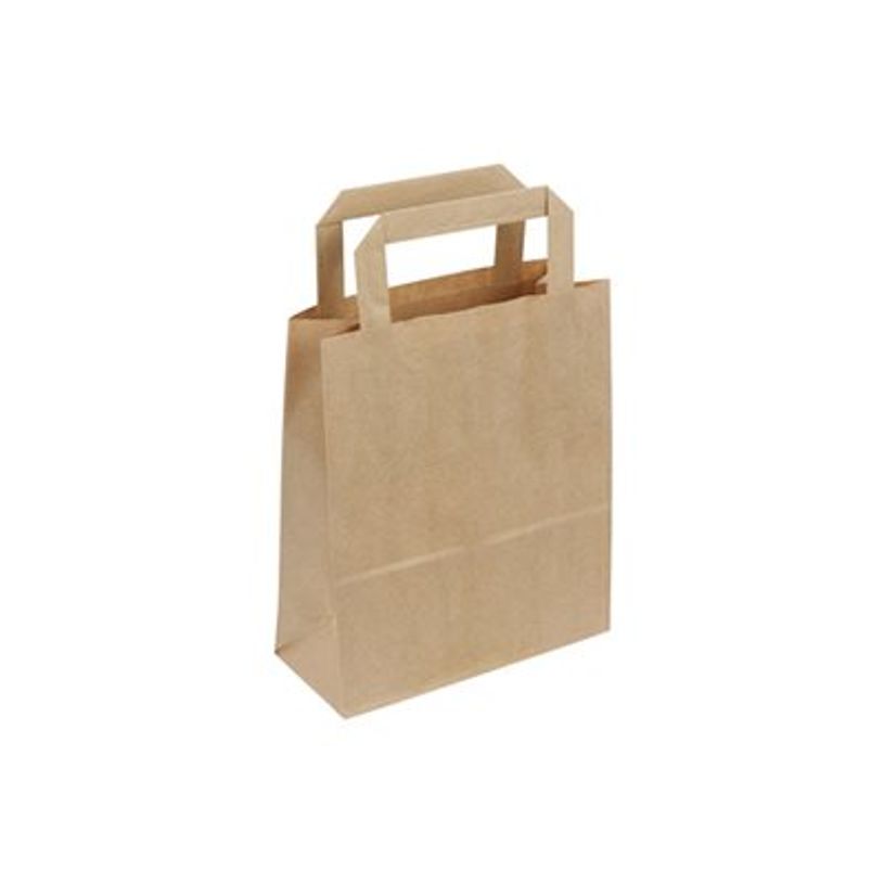 3664233001622-50 Sacs cadeau kraft - poignées plates - 18 cm x 8 cm x 22 cm - brun-P_79414199_2-2