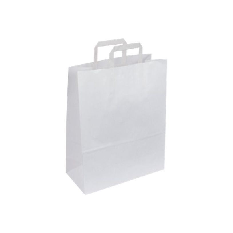 2130858104174-50 Sacs cadeau kraft - poignées plates - 22 cm x 10 cm x 29 cm - blanc-P_79414201_1-0