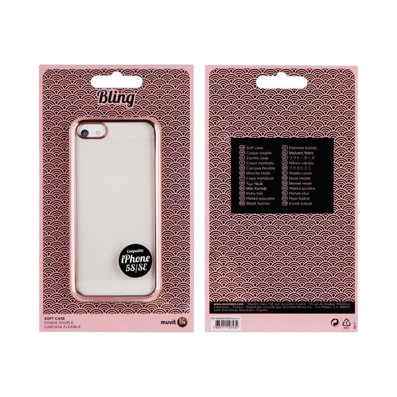 3663111107432-MUVIT LIFE bling - Coque de protection pour iPhone 5, 5s, SE - or rose-P_79414450_3-2
