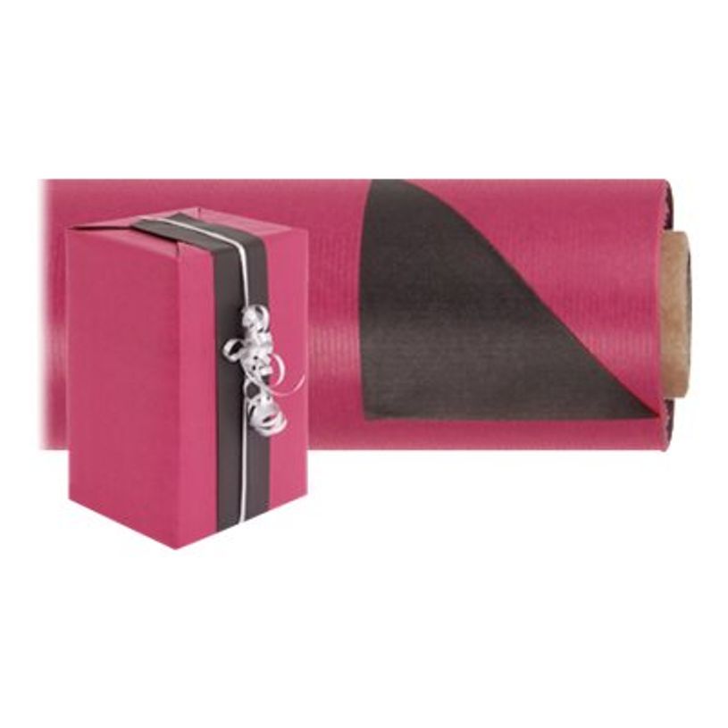 3700395606784-Logistipack - Papier cadeau kraft réversible - 70 cm x 50 m - 60 g/m² - gris/fuchsia-P_79414635_1-0