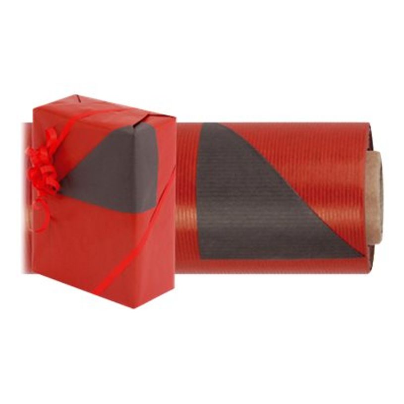 3700395585270-Logistipack - Papier cadeau kraft réversible - 70 cm x 50 m - 60 g/m² - rouge/taupe-P_79414636_1-0