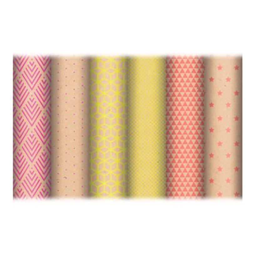 3329682237397-Clairefontaine - Papier cadeau kraft - 70 cm x 2 m - 60 g/m² - formes géométriques-P_79414982_1-0
