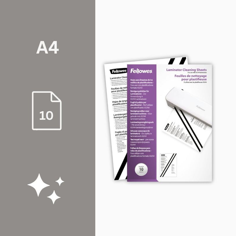 0043859522163-Fellowes - 10 feuilles de nettoyage pour plastifieuse A4--1