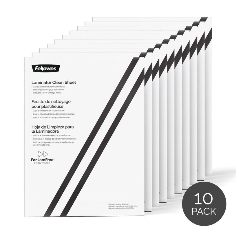 0043859522163-Fellowes - 10 feuilles de nettoyage pour plastifieuse A4--3