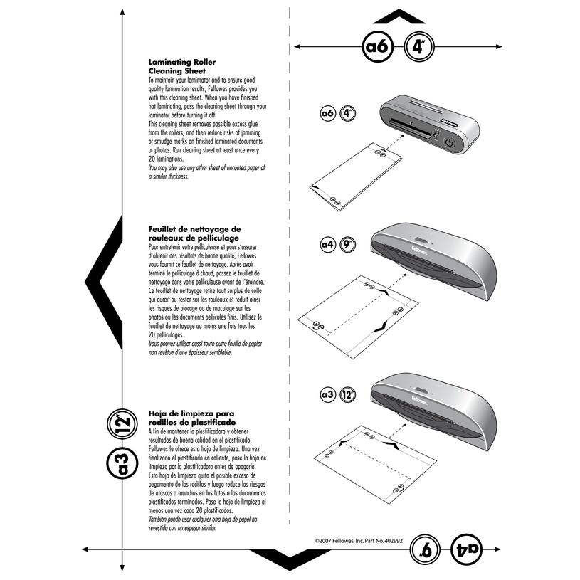 0043859522163-Fellowes - 10 feuilles de nettoyage pour plastifieuse A4-P_79415144_3-2
