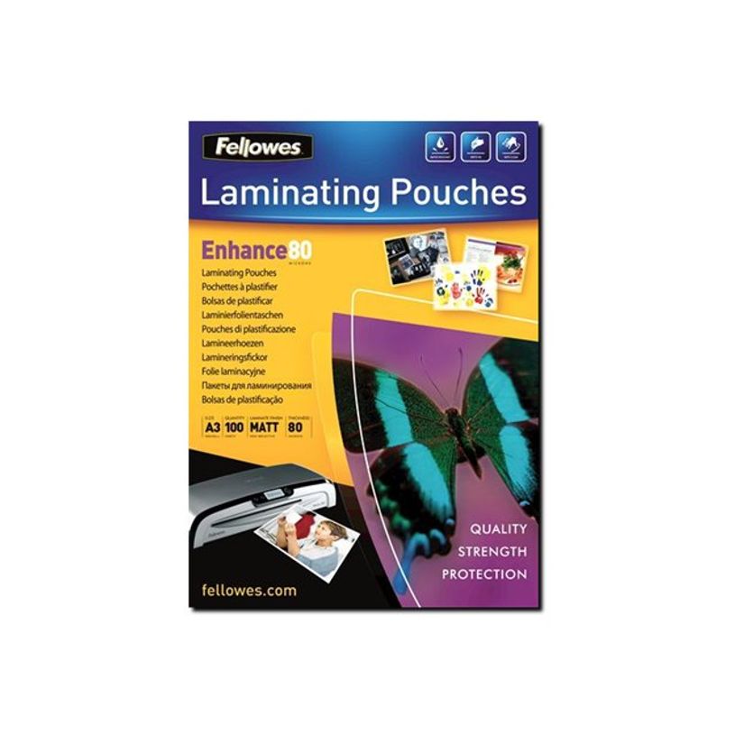 0043859522323-Fellowes Laminating Pouches Enhance 80 micron - 80 micrones - paquete de 100 - mate - A3 (297 x 42-P_79415145_2-9