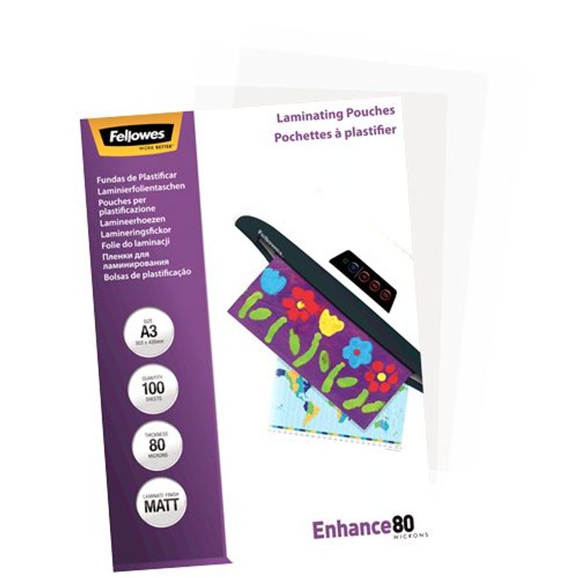 0043859522323-Fellowes - 100 pochettes de plastification A3 (303 x 426 mm) - 80 microns - mate-P_79415145_6-3