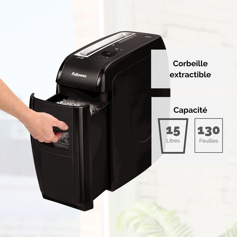 0043859697298-Fellowes Powershred 21Cs - destructeur de documents coupe croisée - 12 feuilles - Corbeille 15 -P_79415154_6-3