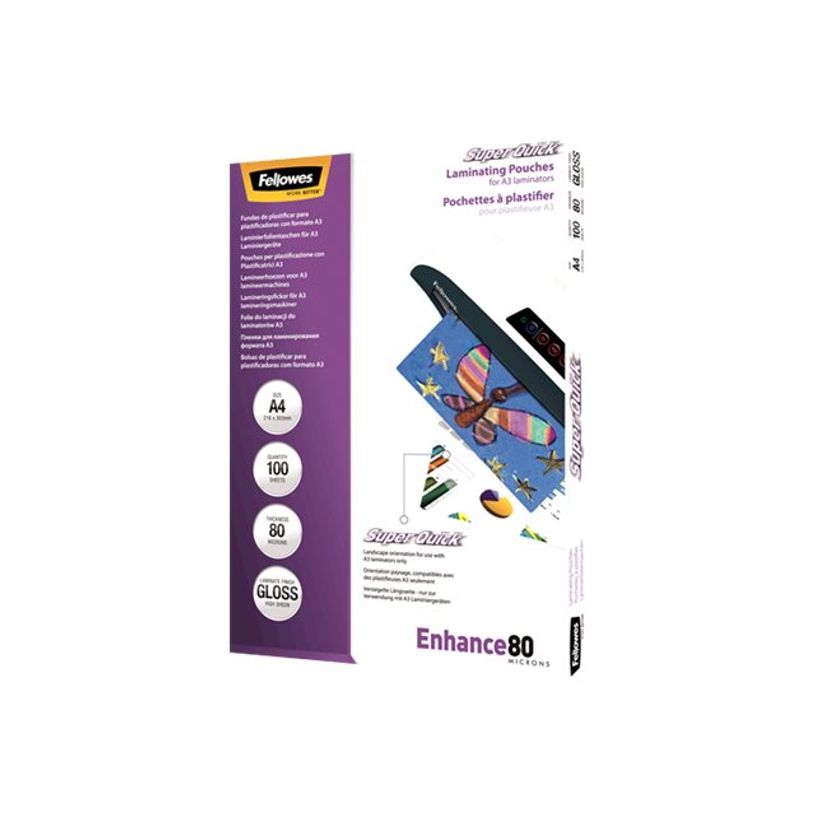 0077511544002-Fellowes - 100 pochettes de plastification A4 (216 x 303 mm) - 80 microns - brillantes-P_79415157_1-8