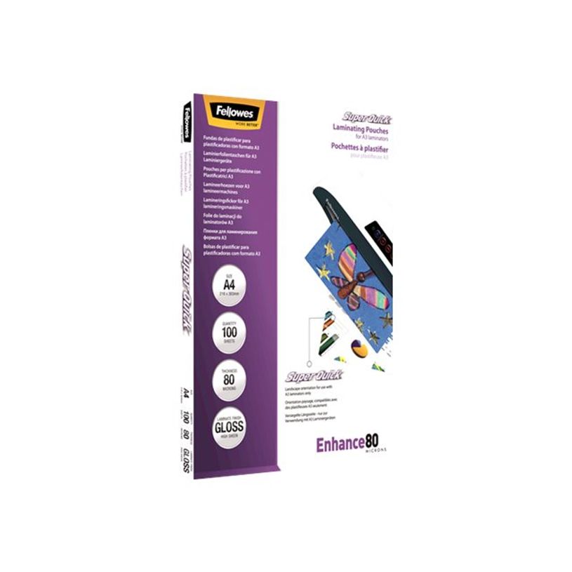 0077511544002-Fellowes - 100 pochettes de plastification A4 (216 x 303 mm) - 80 microns - brillantes-P_79415157_3-12