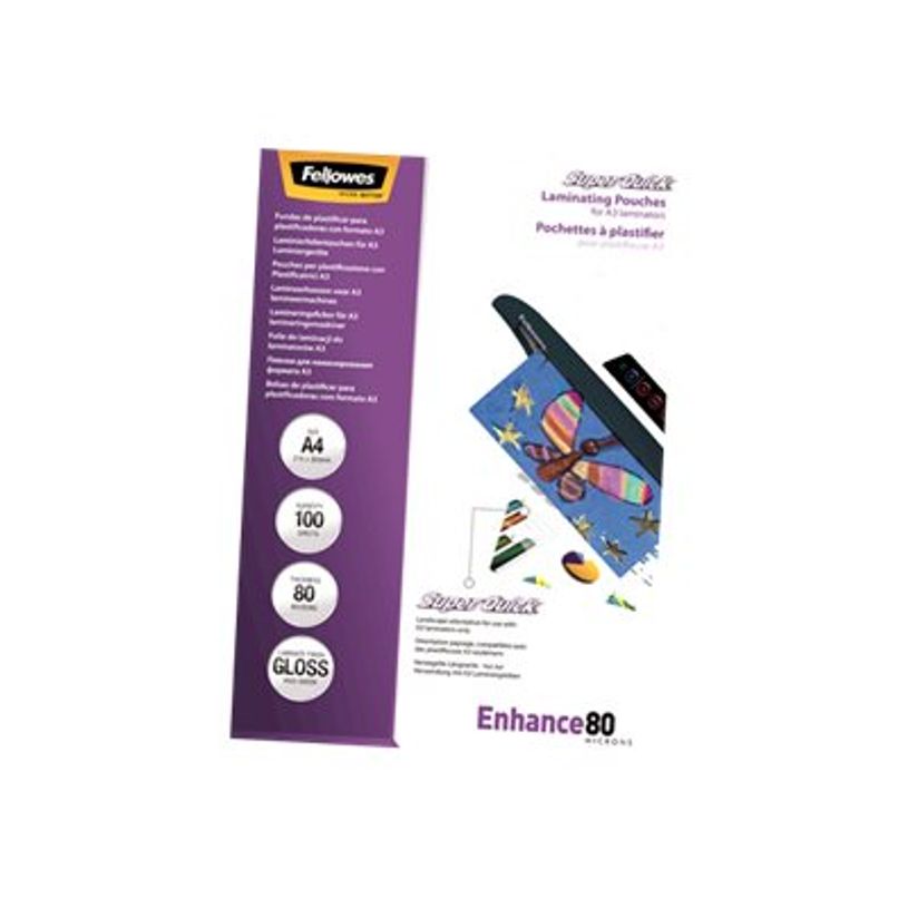 0077511544002-Fellowes - 100 pochettes de plastification A4 (216 x 303 mm) - 80 microns - brillantes-P_79415157_5-11