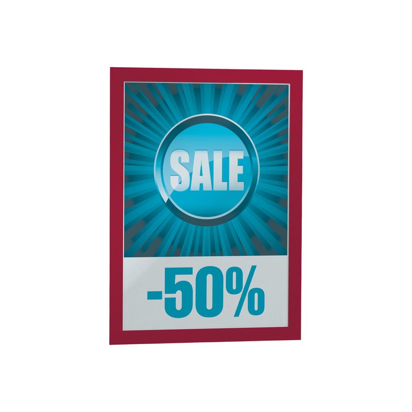 4005546405674-Durable Duraframe Magnetic - 5 Cadres d'affichage magnétiques - A4 - rouge - pour surfaces-P_79415376_1-0