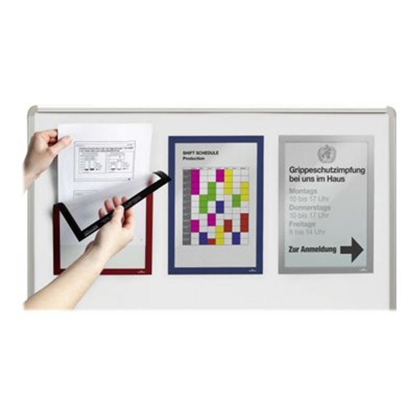 4005546405704-Durable Duraframe Magnetic - 5 Cadres d'affichage magnétiques - A4 - argent - pour surfa-P_79415378_14-11