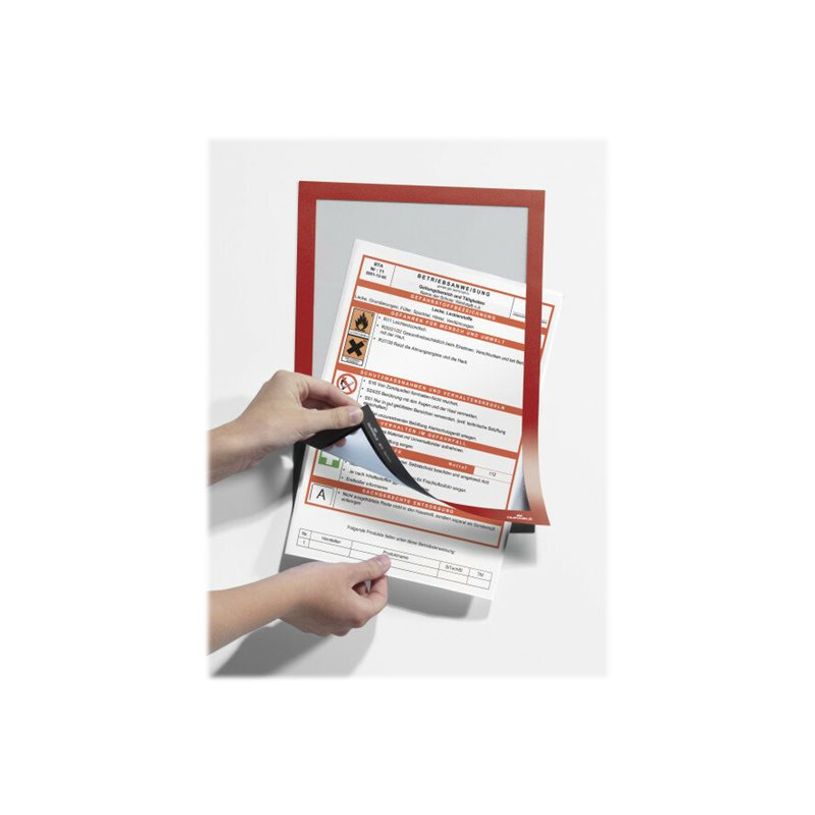 4005546406015-Durable Duraframe - Cadre d'affichage adhésif - A4 - rouge-P_79415381_5-5