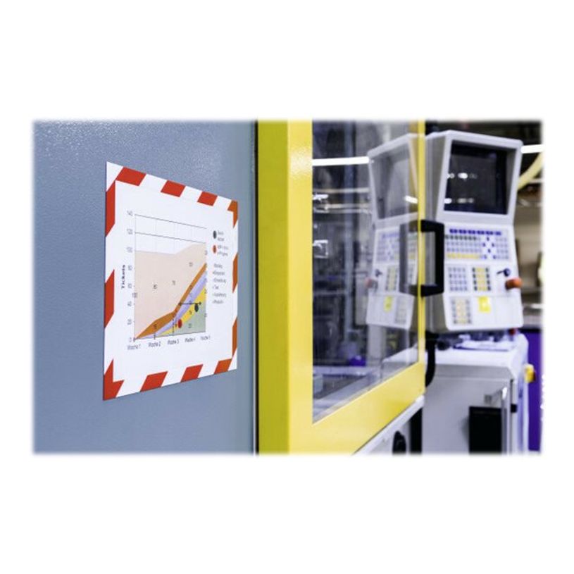 4005546406596-Durable Duraframe Magnetic Security - Cadre d'affichage magnétique bicolore - A4 - rouge-P_79415385_18-18