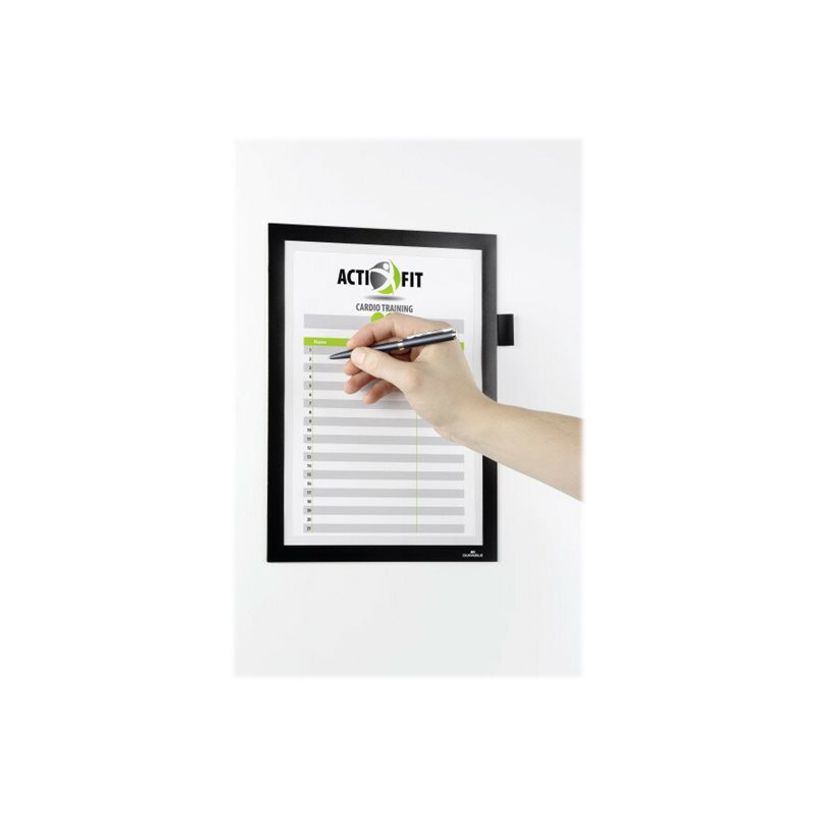 4005546407036-Durable Duraframe Note - Cadre d'affichage adhésif - A4 - noir - avec porte-stylo-P_79415392_3-2