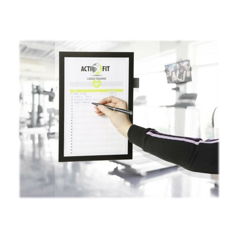 4005546407036-Durable Duraframe Note - Cadre d'affichage adhésif - A4 - noir - avec porte-stylo-P_79415392_5-4