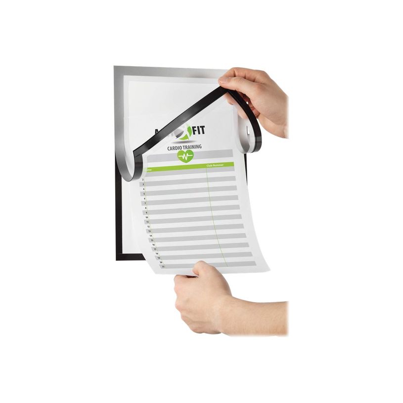 4005546407043-Durable Duraframe Note - Cadre d'affichage adhésif - A4 - argent - avec porte-stylo-P_79415393_4-3