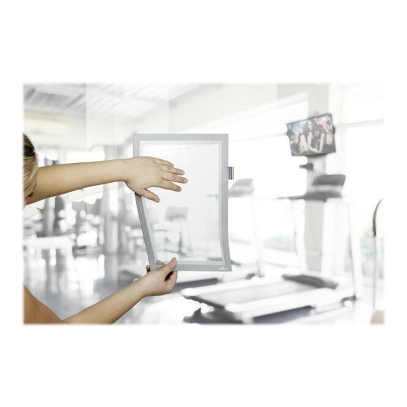 4005546407043-Durable Duraframe Note - Cadre d'affichage adhésif - A4 - argent - avec porte-stylo-P_79415393_7-6