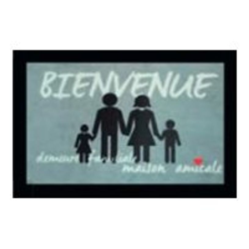 3120901007216-Tapis de sol absorbant BIENVENUE FAMILLE - 40 x 60 cm - en polyamide - gris clair-P_79415507_1-0