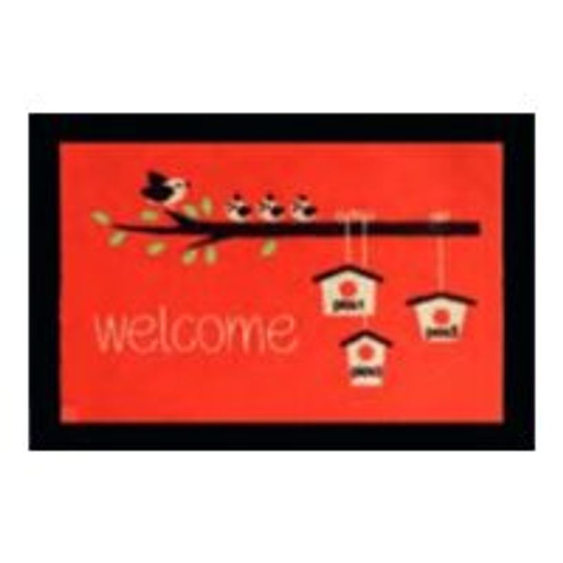 3120901007230-Tapis de sol absorbant WELCOME - 40 x 60 cm - en polyamide - rouge-P_79415508_1-0