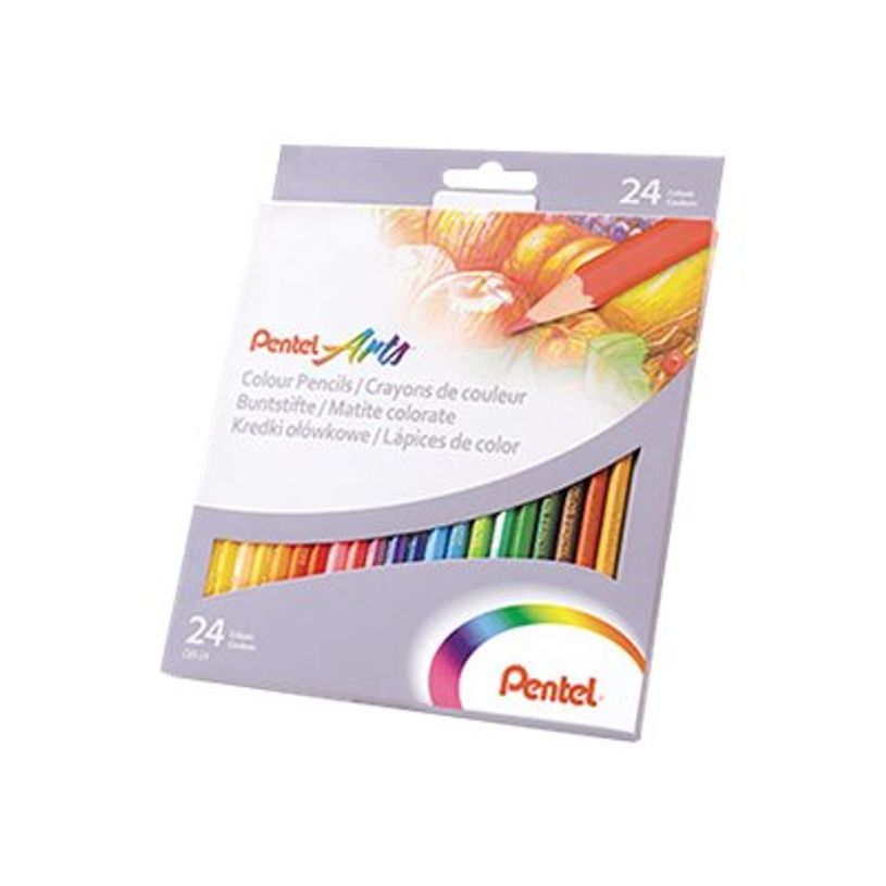 5902894021473-Pentel Arts - 24 Crayons de couleur - couleurs assorties + album de coloriage-P_79415607_1-0