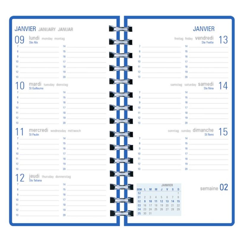 3108728441406-Agenda à spirale Graphik 16 poche - 1 semaine sur 2 pages - 3 décors au choix - Oberthur-P_79416231_3-2