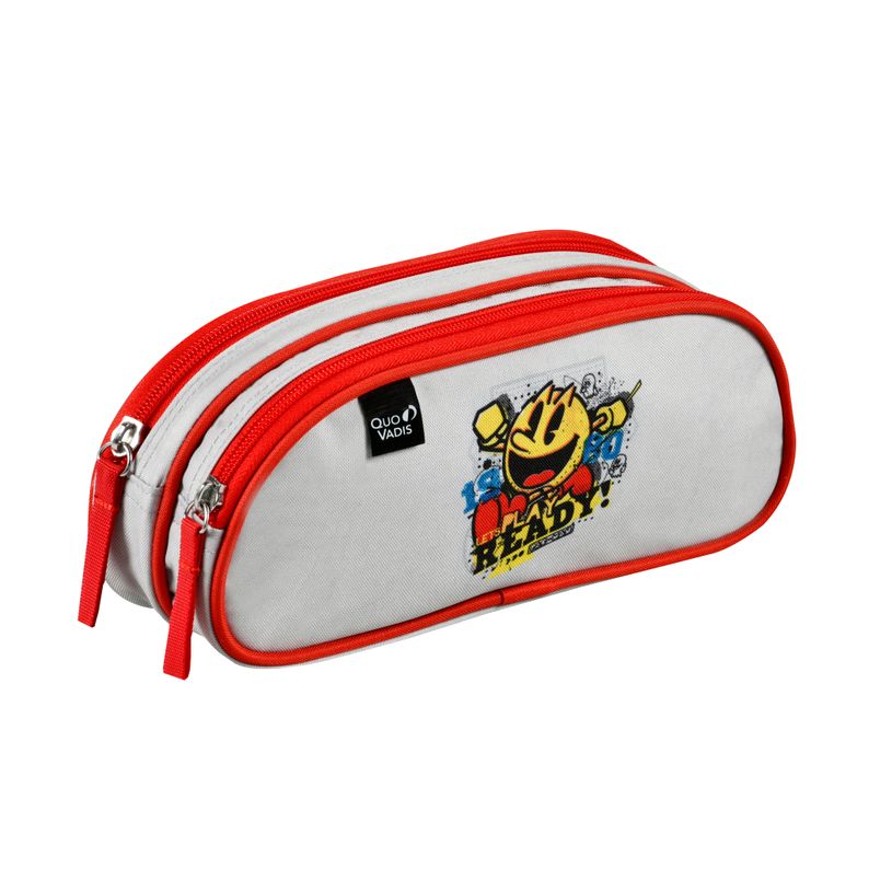 3371010388875-Quo Vadis - Trousse scolaire - Rectangle - Pac man - Toile (polyester) - 2 compartiment(s)--1