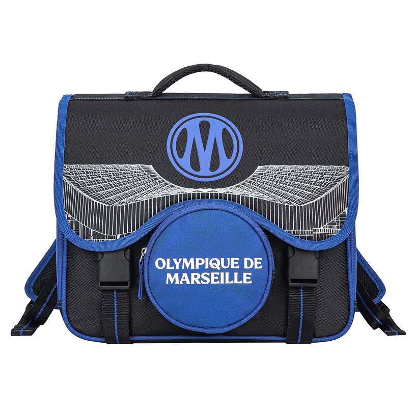 3700516278760-Quo Vadis - Cartable scolaire - Olympique de Marseille - Toile (polyester) - 2 compartiment(s) - Avec bret--0