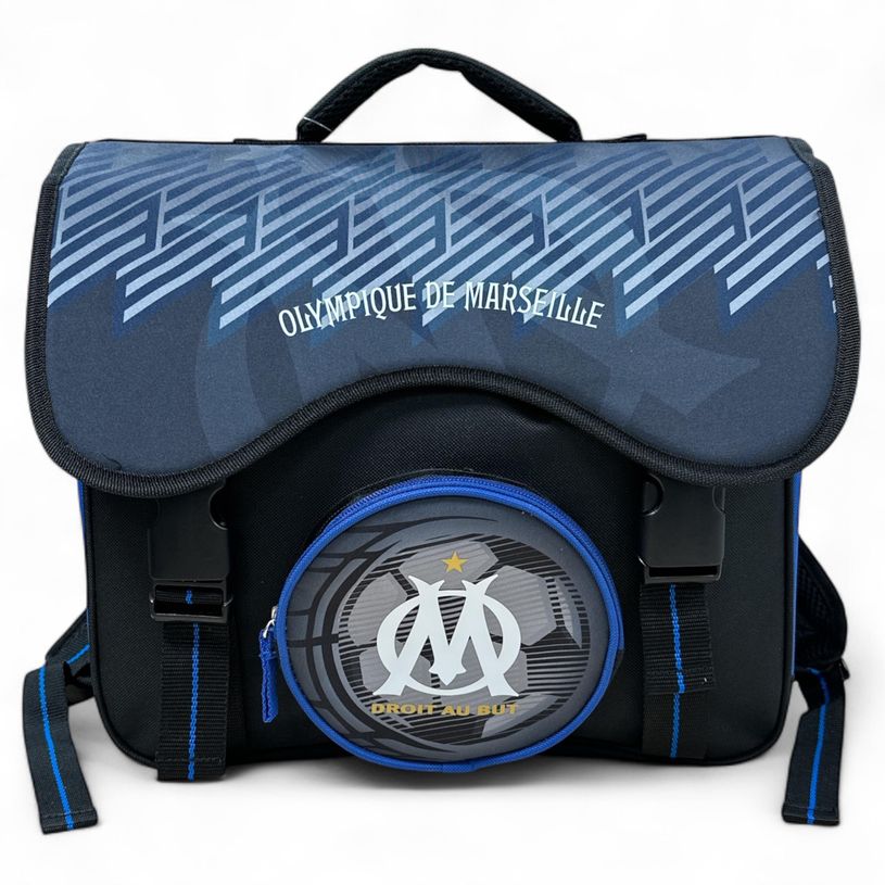 3700516278760-Quo Vadis - Cartable scolaire - Olympique de Marseille - Toile (polyester) - 2 compartiment(s) - Avec bret--0