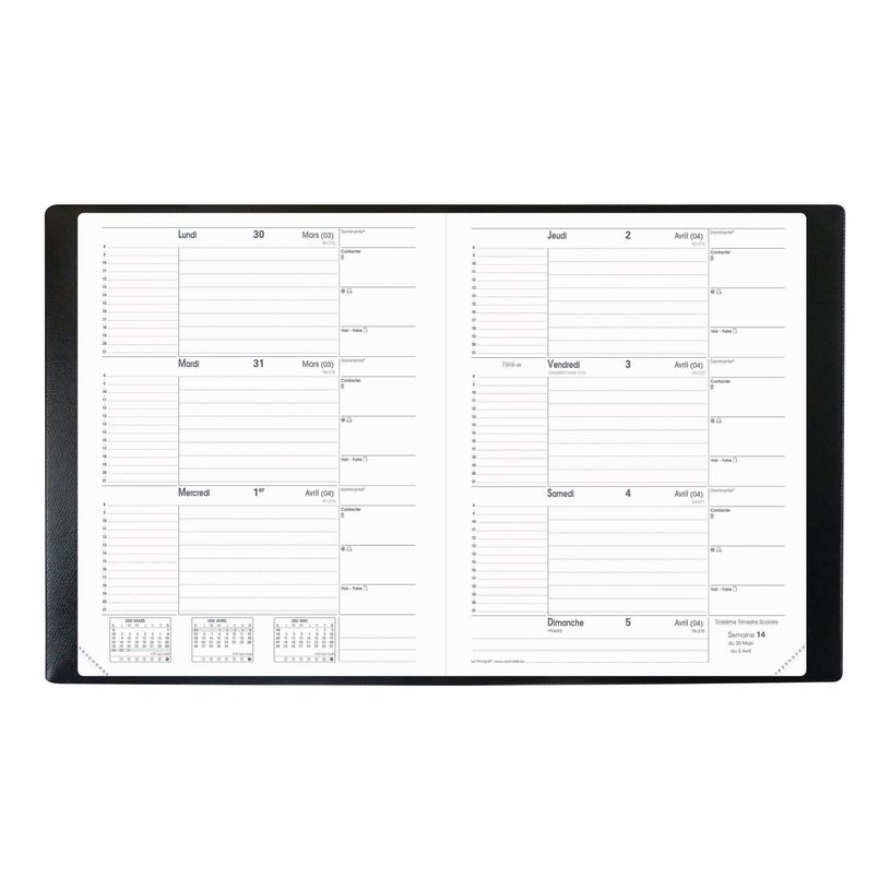 3371010129294-Quo Vadis - Agenda avec répertoire Club Le Principal - 1 semaine sur 2 pages - 18 x 24 cm -P_79416414_4-3