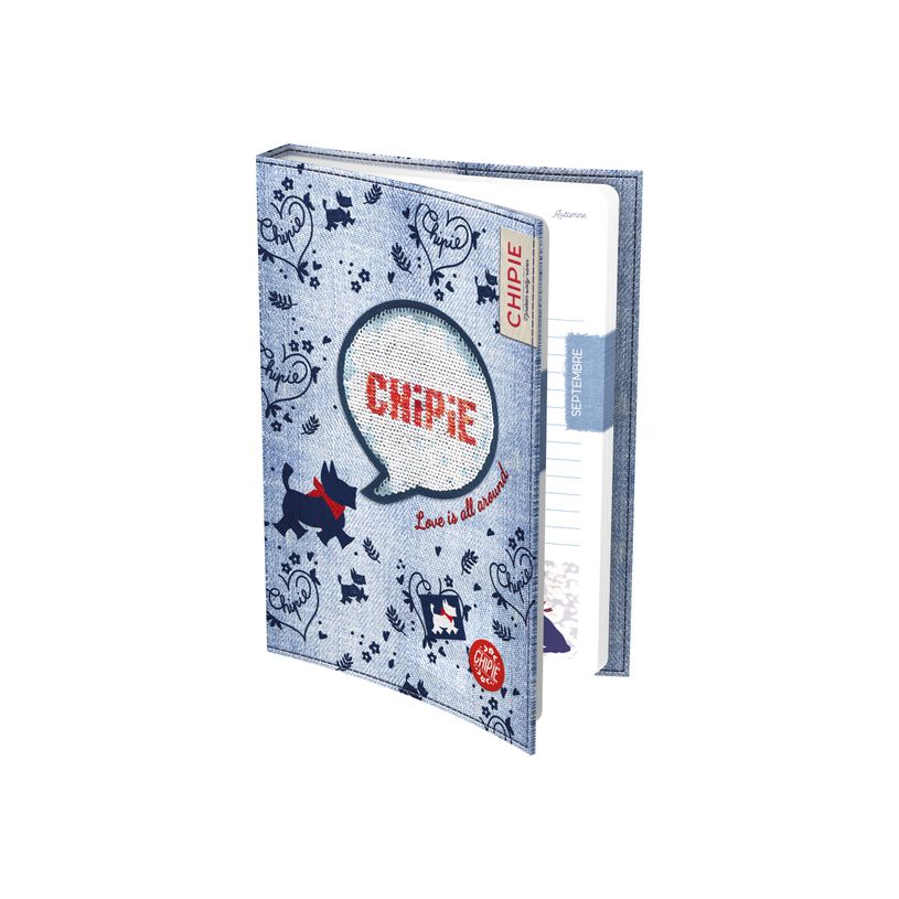 3147280049590-Agenda à sequins Chipie Little - 1 jour par page - 12 x 17 cm - couverture jean amovible --P_79416625_1-0