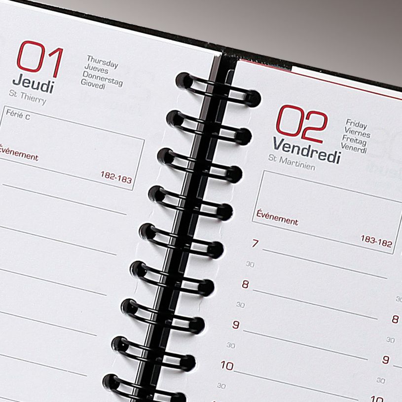 3147280049729-Agenda Oxford Office - 1 semaine sur 2 pages - 10 x 15 cm - gris/rouge - Hamelin-P_79416626_4-3
