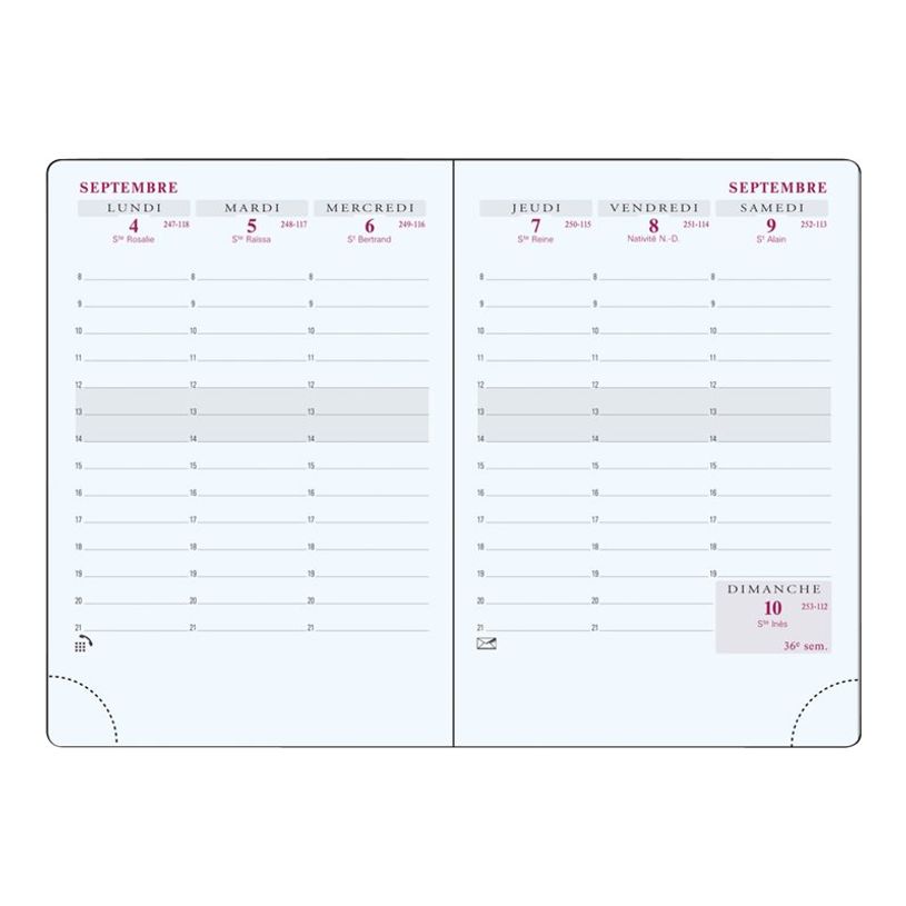 3660942057578-Agenda de poche Eden - 1 semaine sur 2 pages - 9 x 13 cm - disponible dans différentes cou-P_79416659_1-5