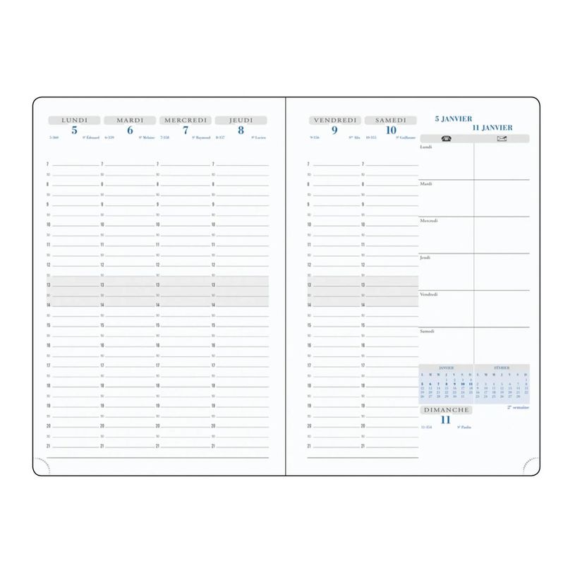3660942057615-Agenda Eden - 1 semaine sur 2 pages - 15 x 21 cm - disponible dans différentes couleurs - -P_79416661_4-3