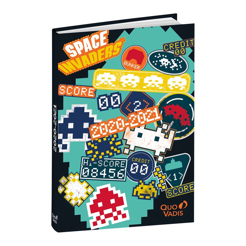 3371010329915-Space Invaders - Agenda 1 jour par page - 12 x 17 cm - différents modèles disponibles - Q-P_79416684_3-1