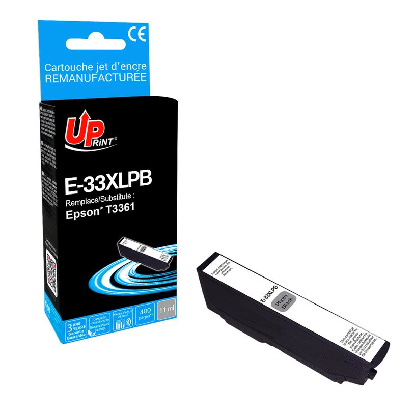 0000005815029-Cartouche remanufacturée Epson 33XL Orange - noir photo - Uprint--2