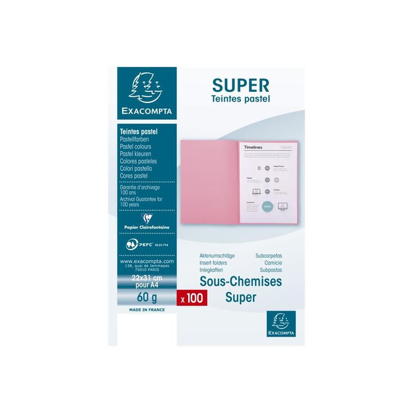 3130638501062-Exacompta Super 60 - 100 Sous-chemises - 60 gr - pour 100 feuilles - bleu-P_79417655_1-2