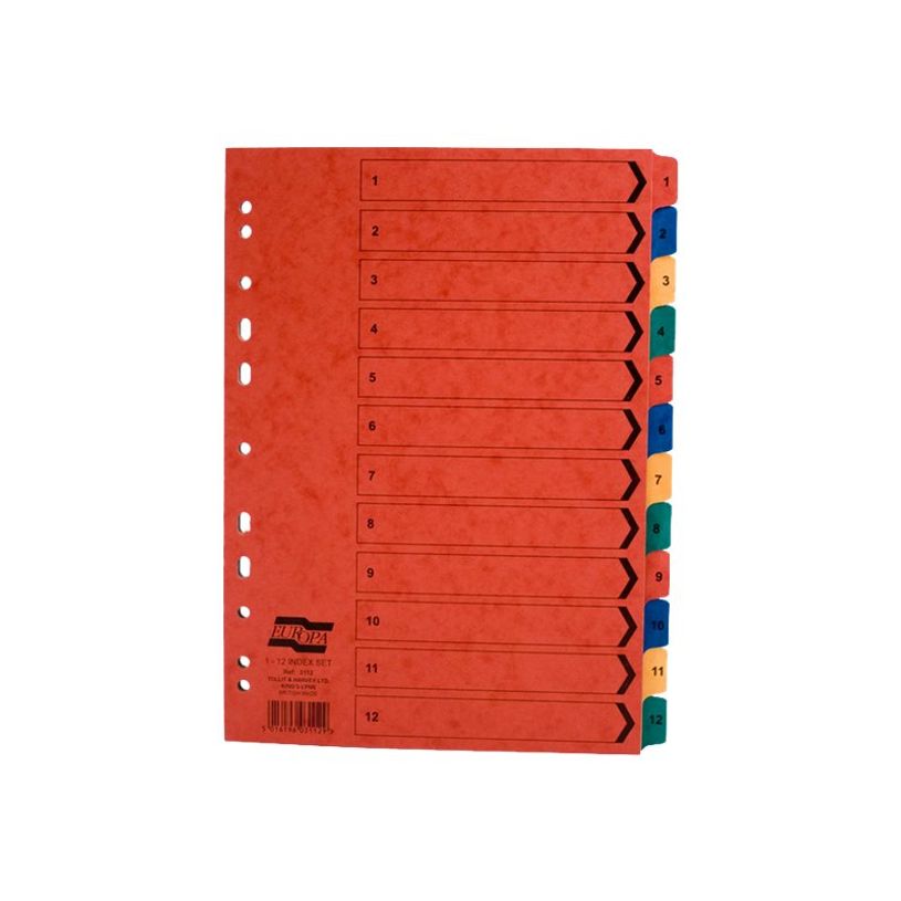 5016196031129-Exacompta Nature Future - Intercalaire 12 positions numériques 1 à 12 - A4 - carte lustr