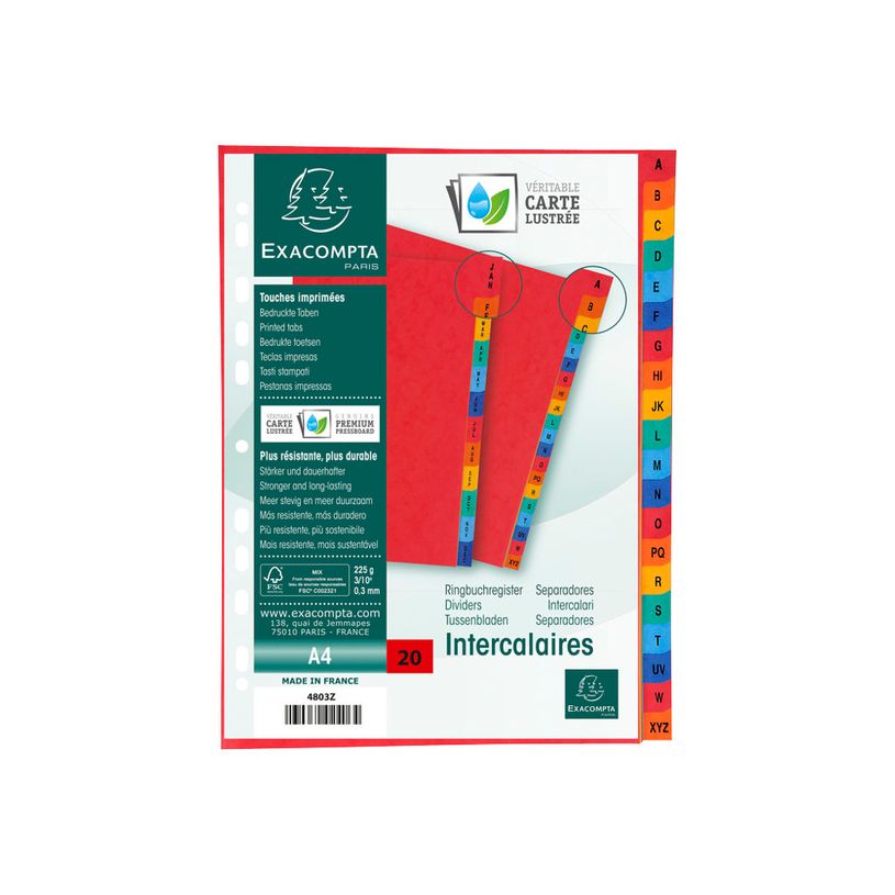 5016196048035-Exacompta Nature Future - Intercalaire 20 positions A à Z - A4 - carte lustrée colorée-P_79417680_1-2
