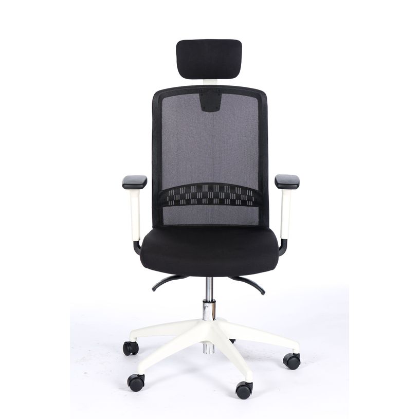 3760185028653-Fauteuil de bureau SCOTT - accoudoirs réglables - appuie-tête réglable - noir base blanc-P_79417782_3-2