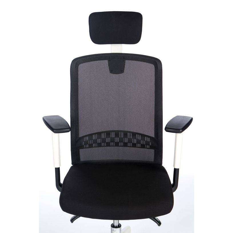 3760185028653-Fauteuil de bureau SCOTT - accoudoirs réglables - appuie-tête réglable - noir base blanc-P_79417782_7-6