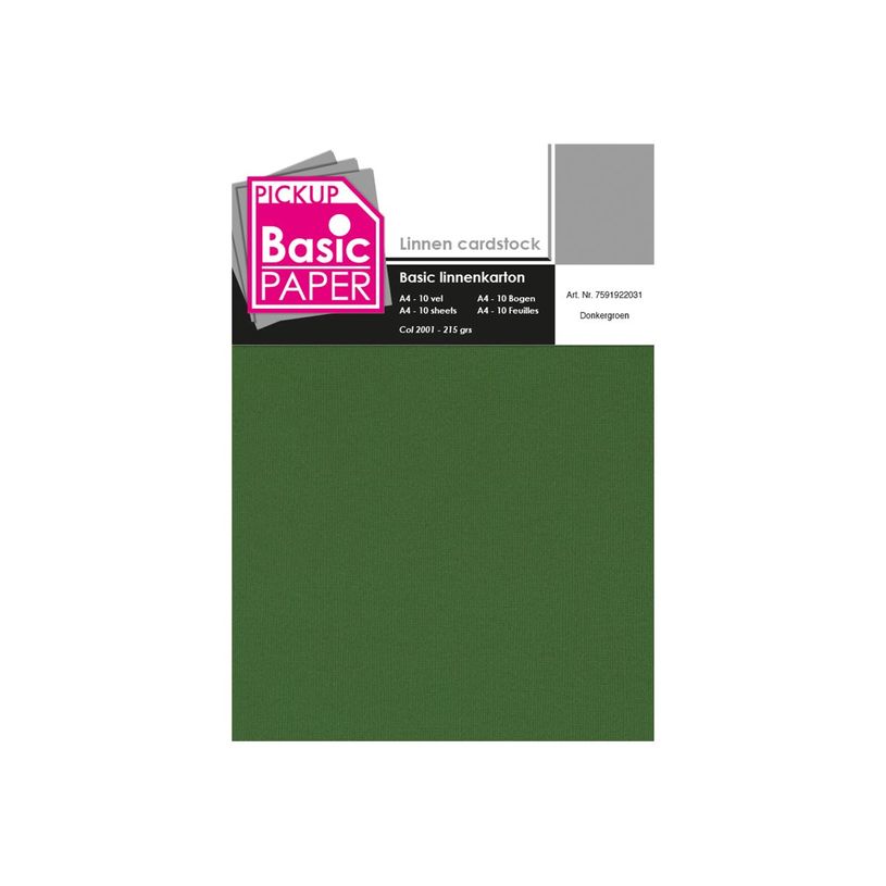 8715119760845-Pickup - Carton de lin - A4 (210 x 297 mm) - 215 g/m² - 10 feuilles - vert foncé-P_79417864_1-0