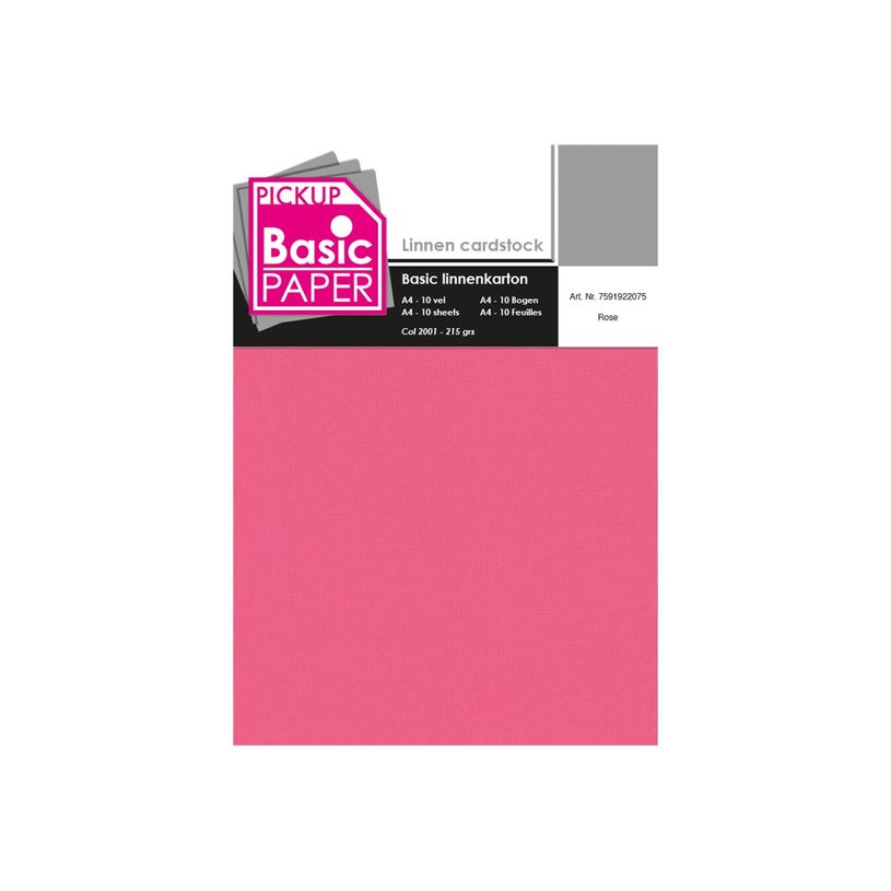 8715119761101-Pickup - Carton de lin - A4 (210 x 297 mm) - 215 g/m² - 10 feuilles - rose limonade-P_79417890_1-0
