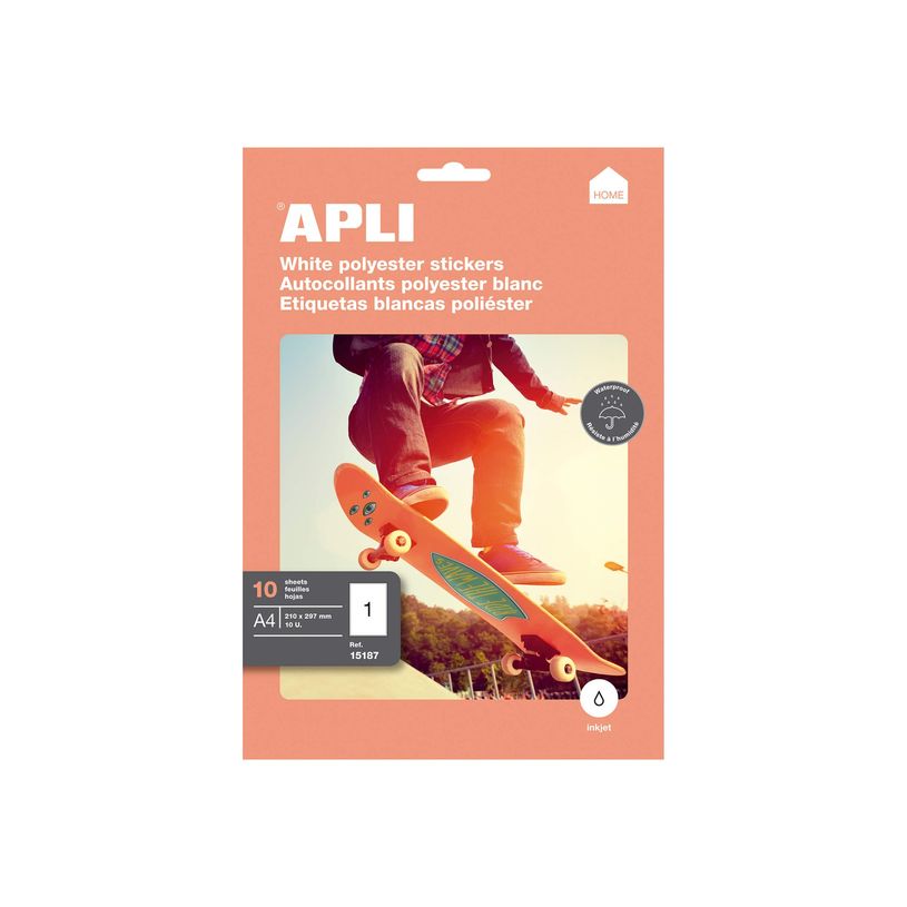 8410782151876-Apli Home - 10 Étiquettes adhésives polyester blanches - A4 (210 x 297 mm) - coins droits-P_79418542_1-1