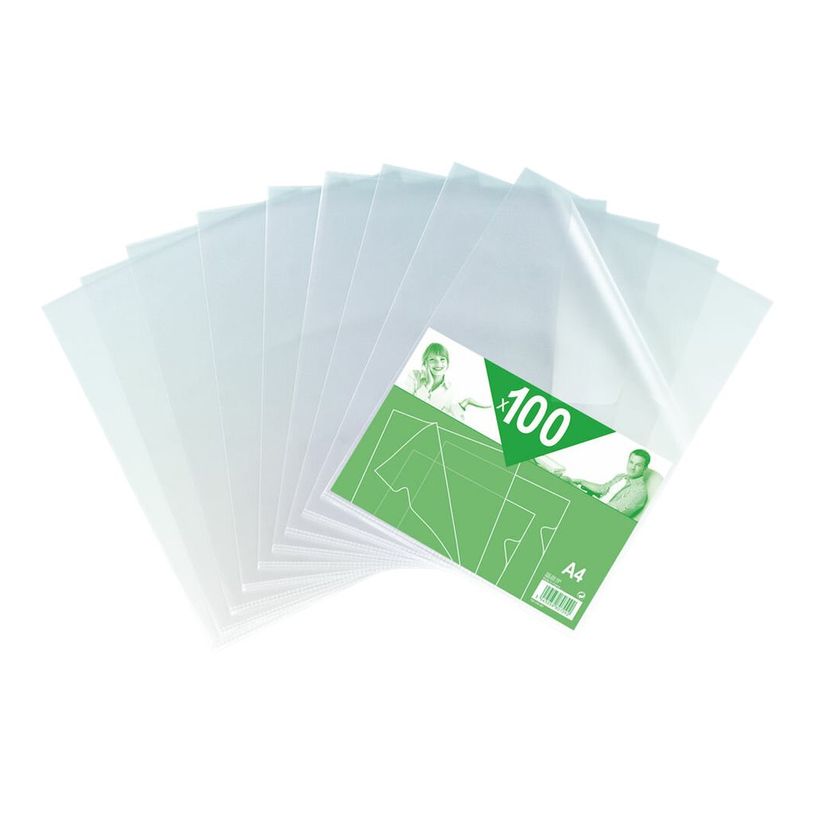 3045059807092-100 Pochettes coin neutres - A4 - pour 25 feuilles - 9/100 - incolore-P_79418551_2-1