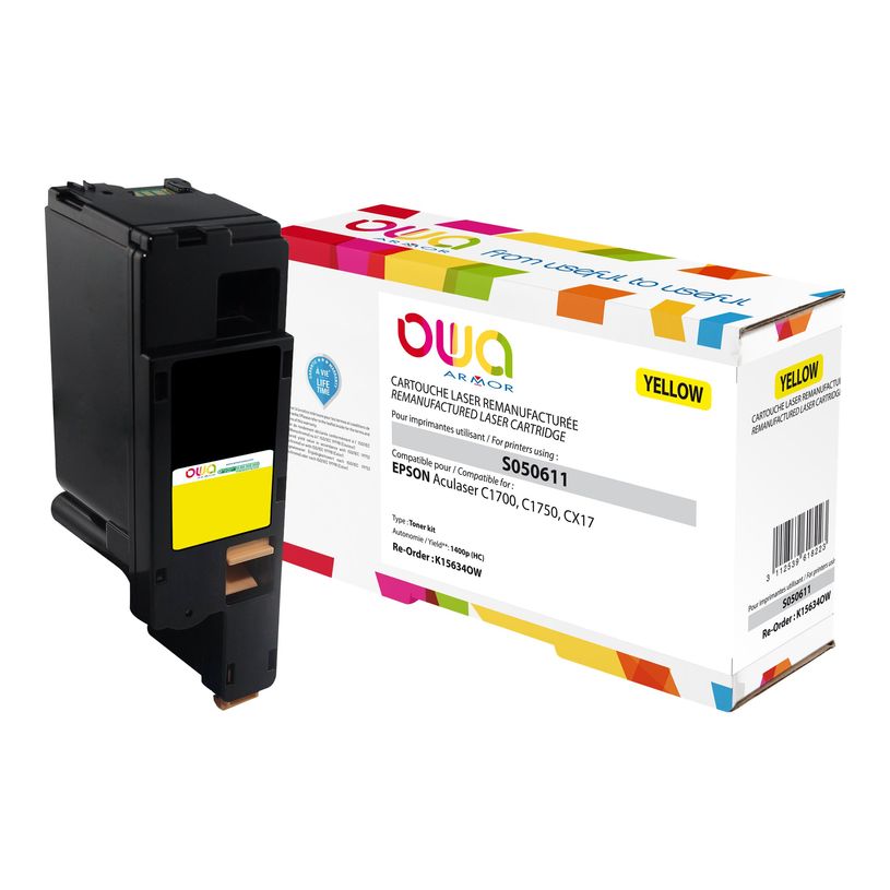 3112539618223-Cartouche laser remanufacturée Epson S050611 - jaune - Owa-P_79418886_1-0