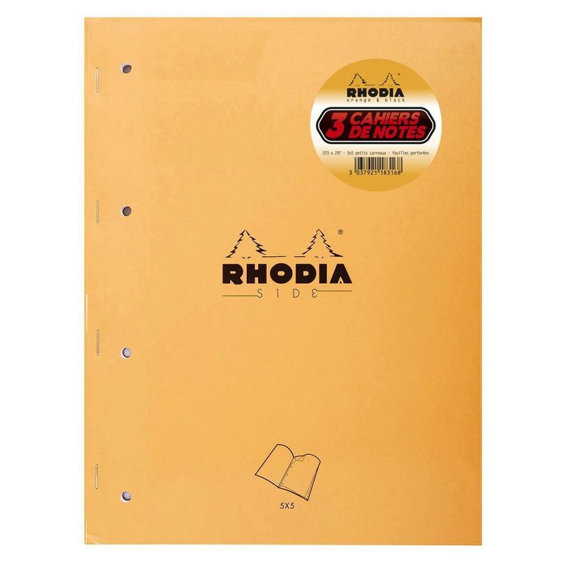 3037921183168-Rhodia - Pack de 3 Blocs notes - A4+ - 160 pages - petits carreaux - perforées-P_79419159_1-0