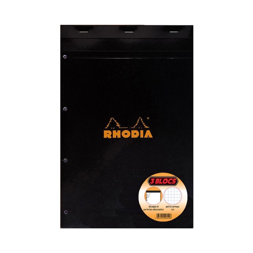 3037922020196-Rhodia - Pack de 3 Blocs notes - 21 x 31,8 cm - 160 pages - petits carreaux - noir-P_79419162_1-0